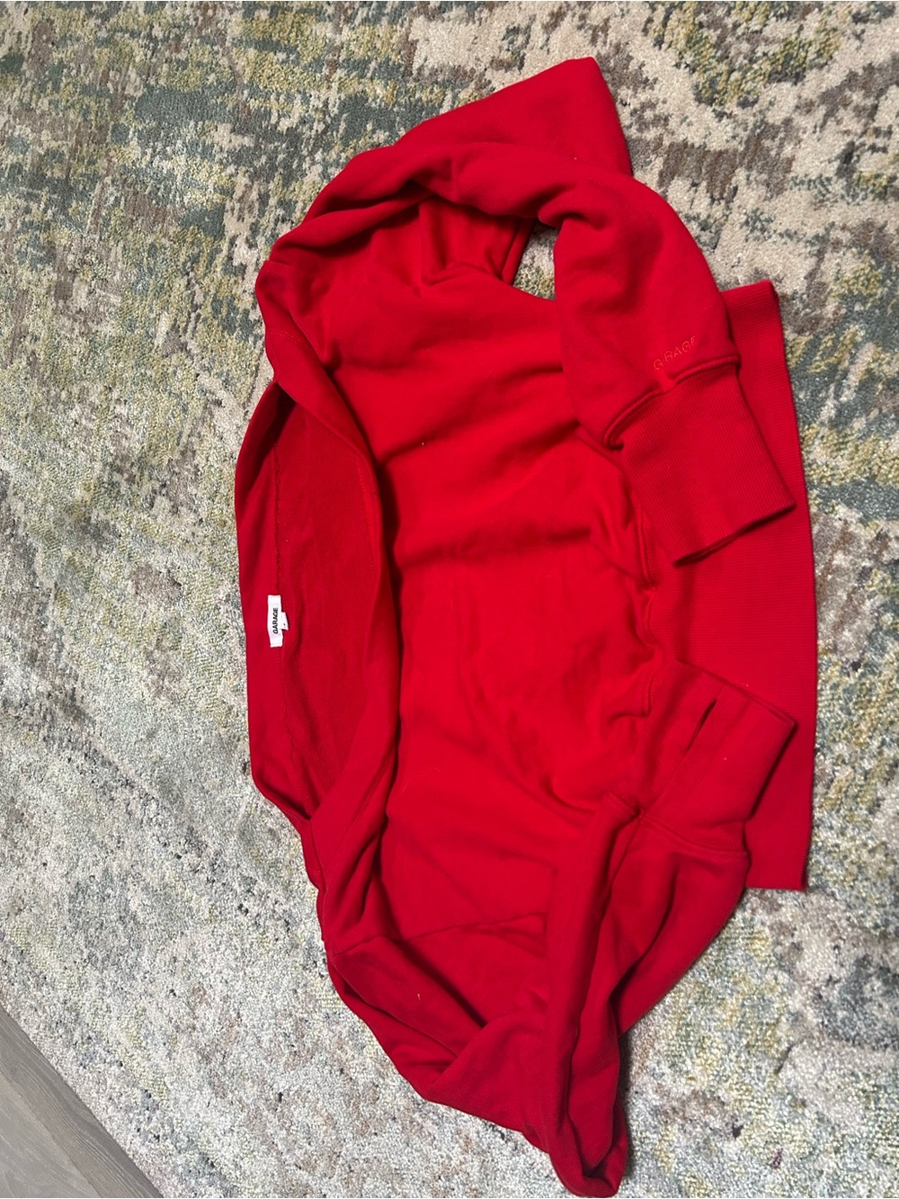 Garage Red Off-the-Shoulder Sweater